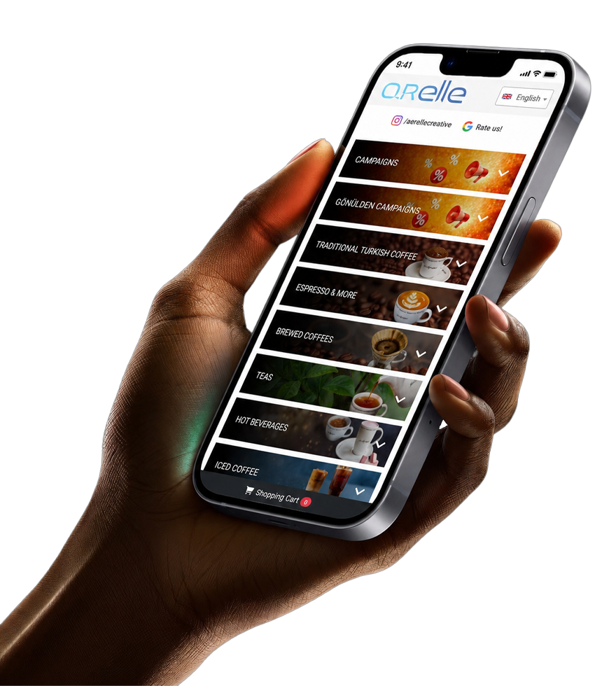 Qrelle digital QR menu product preview