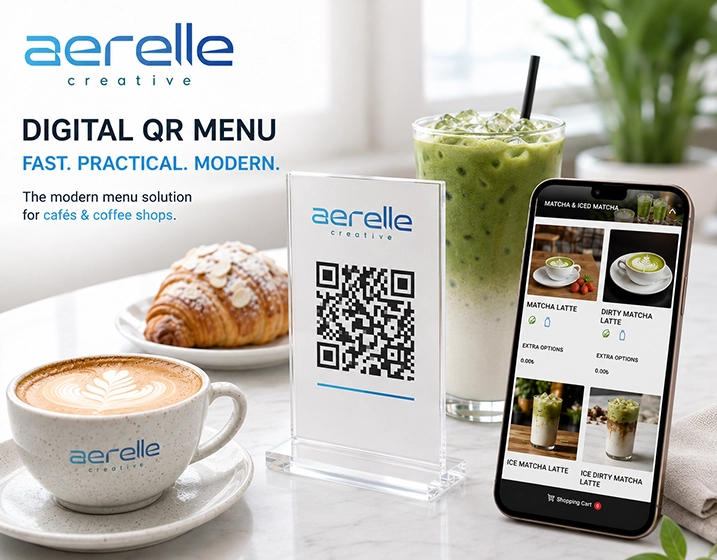 Customer viewing a cafe QR menu on a phone