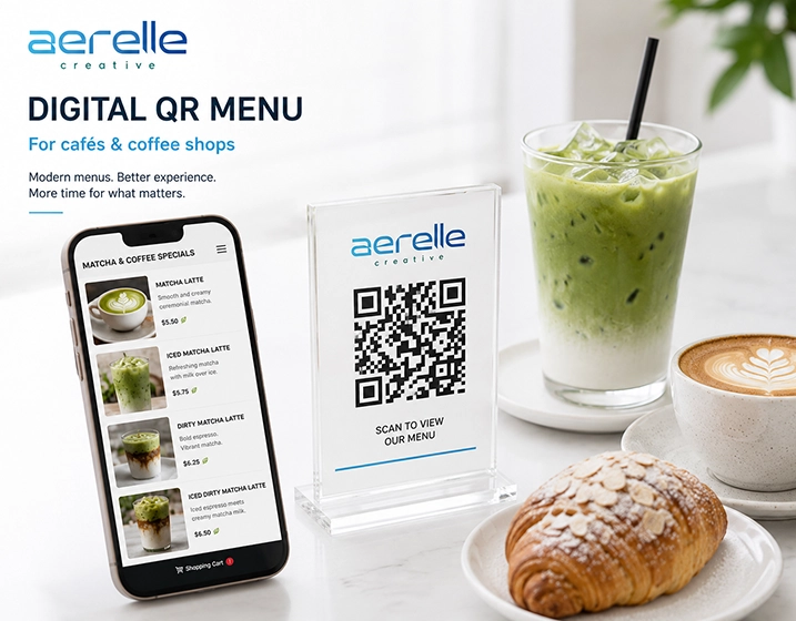 Customer viewing a cafe QR menu on a phone
