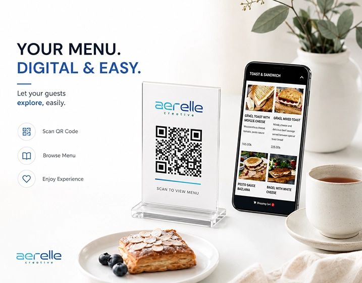 Customer viewing a bakery QR menu on a phone